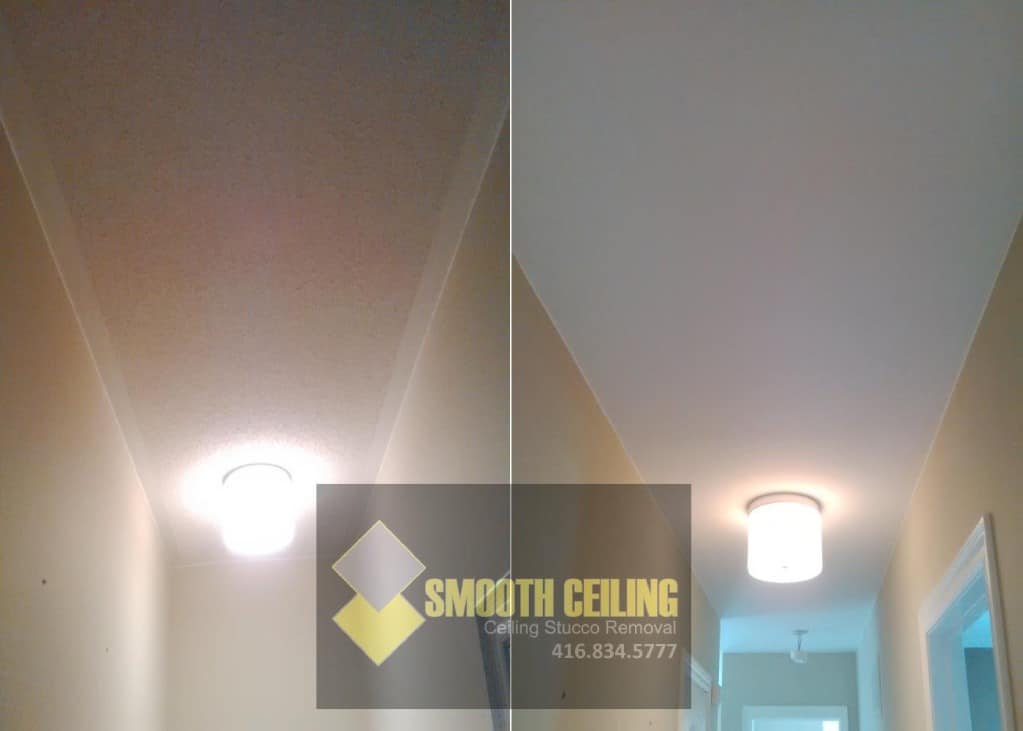 before and after ceiling repair job