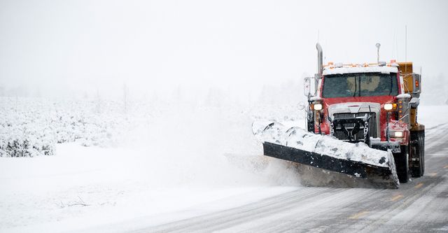 commercial snow removal service by South Coast Group includes efficient snow plowing